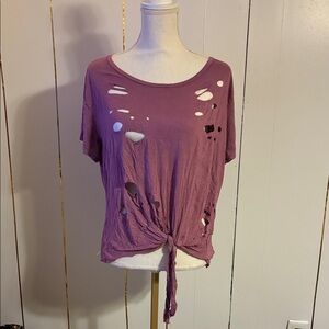 Distressed Purple Women's Top